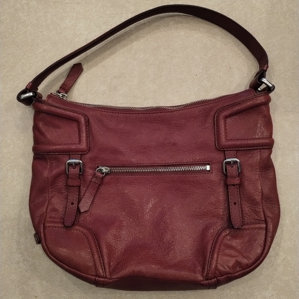 Cole Haan brown pebbled leather shoulder bag